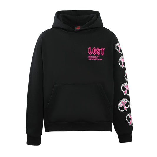 BLACK/ PINK MITT HOODIE